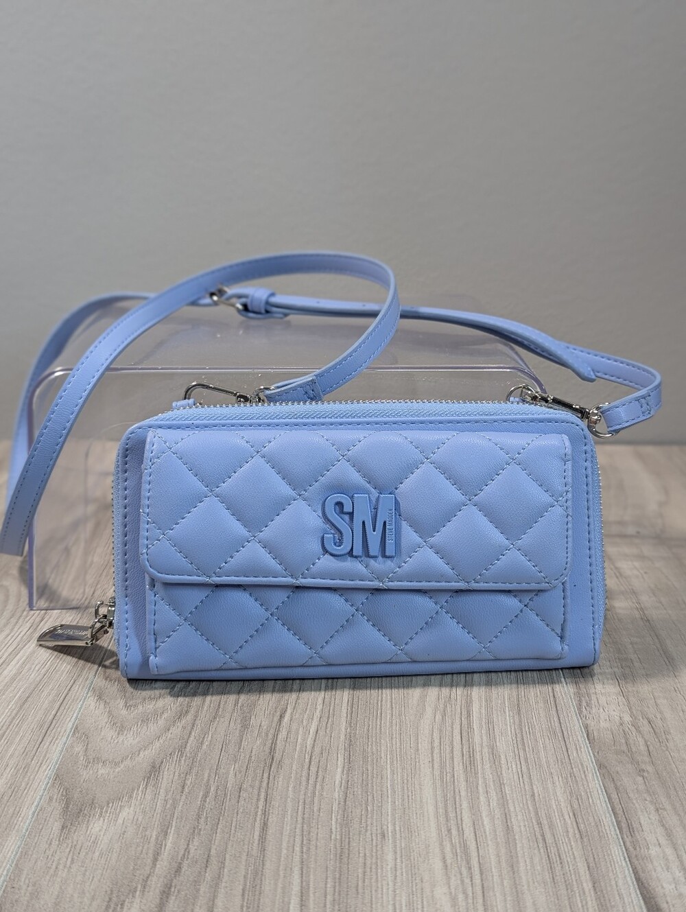 Steve Madden Blue Monochrome Crossbody Purse Removable Strap